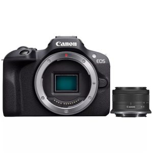 Foto principale Kit Fotocamera Mirrorless Canon EOS R100 Black + Obiettivo RF-S 18-45mm IS STM – Prodotto in Italiano