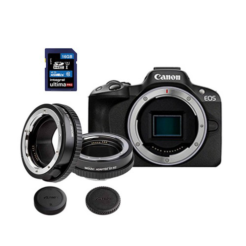 Foto principale Kit Fotocamera Mirrorless Canon EOS R50 + Adattatore EF-R + Memory Card da 16GB – Prodotto in Italiano