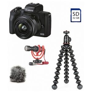 Foto principale Kit Vlogger Fotocamera Mirrorless Canon EOS M50 Mark II + Memoria da 32GB – Prodotto in Italiano