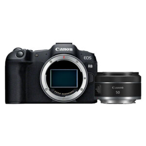 Foto principale Kit Fotocamera Mirrorless Canon EOS R8 + Obiettivo RF 50mm F/1.8 STM – Prodotto in Italiano